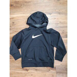 Nike Hoodie Black Youth Small Therma-fit Performance Top, 100% Polyester
